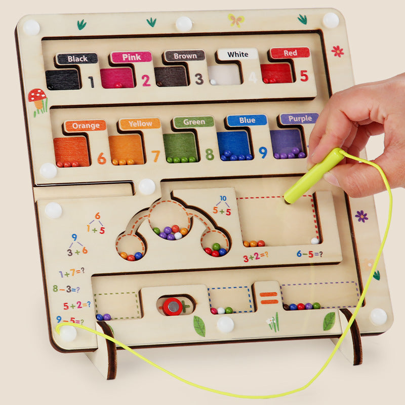 Wooden Montessori Toys Magnetic Labyrinth Digital Clock 2