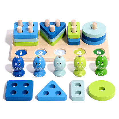 Wooden Magnetic Montessori Toys Shape Sorting Educational Toy