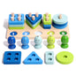 Wooden Magnetic Montessori Toys Shape Sorting Educational Toy