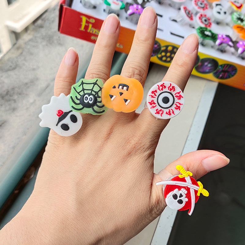 Halloween LED Light Up Ring Party Favor Blue Red Flash 50pcs 2