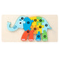 Wooden Building Blocks Animal Traffic Shapes Matching 3D Puzzle Toy 6
