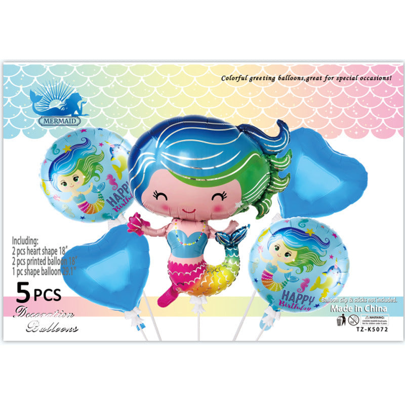 Cartoon Character Foil Balloon Set Kids Party Decoration 2 Sets 6