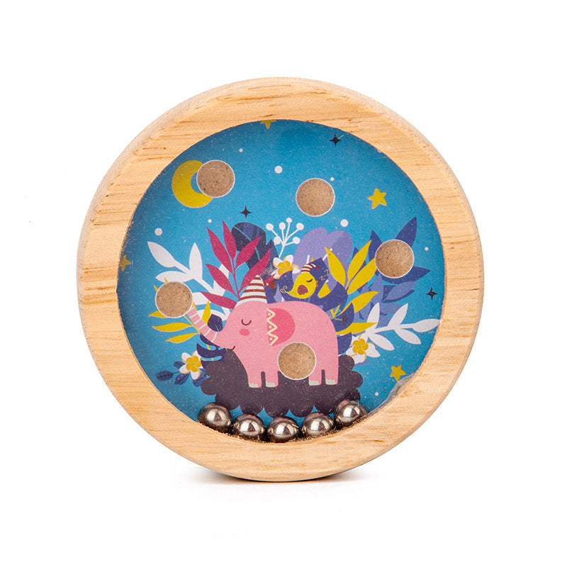Wooden Handheld Balance Puzzle Toy Rolling Ball Brain Teaser 11