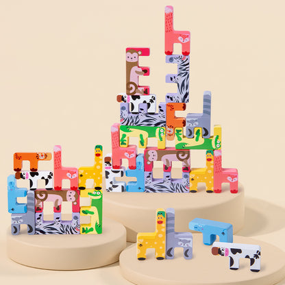 Wooden Animal Building Blocks Educational Toy for Kids 2