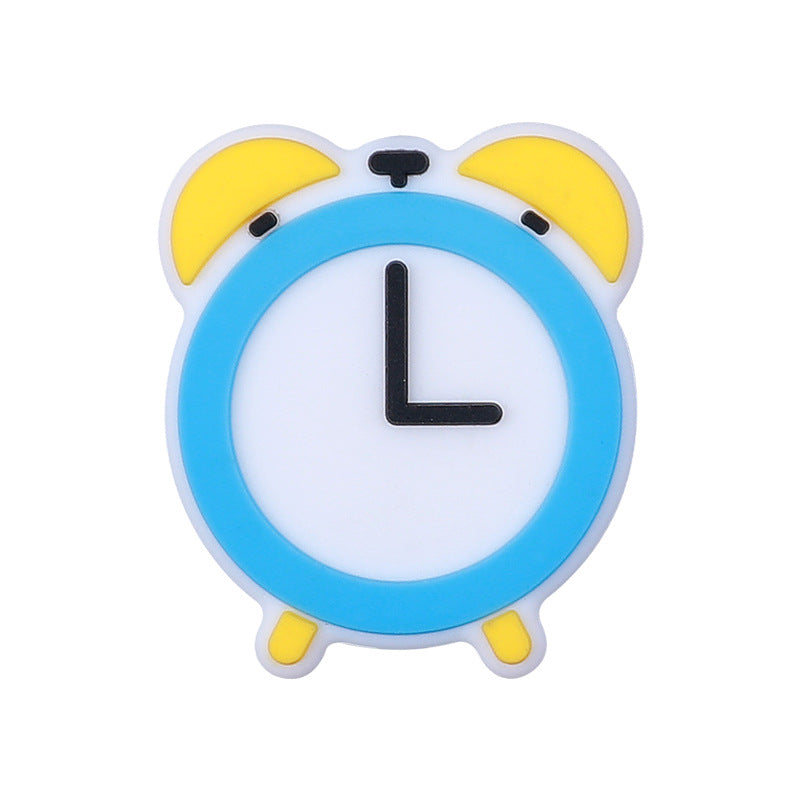 20pcs Silicone Focal Beads Crayon Alarm Clock Bookworm with Layered Detail 7