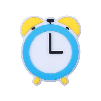 20pcs Silicone Focal Beads Crayon Alarm Clock Bookworm with Layered Detail 7