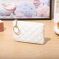 Plaid PU Leather Keychain Wallet Compact Zipper Design 7