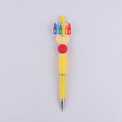 Mom Series Pattern Silicone Beaded Pens Handmade Office School Supplies 15