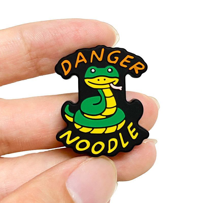 20Pcs Silicone Focal Beads Animal Snake With Danger Noodle Text 5