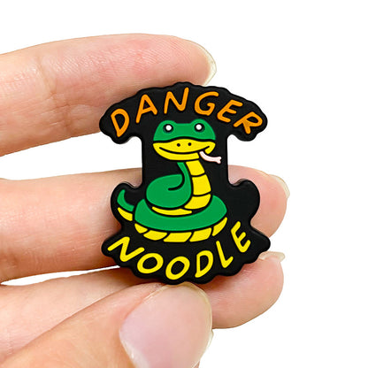 20Pcs Silicone Focal Beads Animal Snake With Danger Noodle Text 5