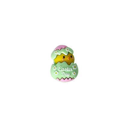20Pcs Silicone 3D Focal Beads Easter Chicken Hatching Eggs With Printed Text 7