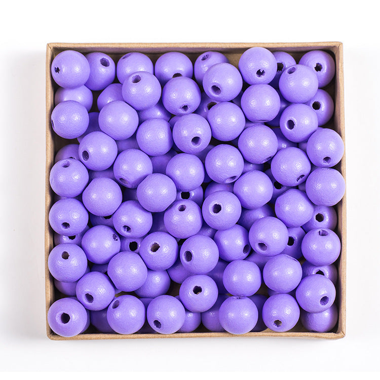 50pcs 16mm Colored Round Wooden Beads Jewelry Making DIY Craft 10