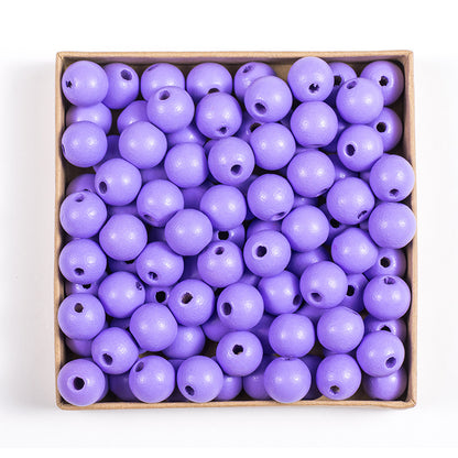50pcs 16mm Colored Round Wooden Beads Jewelry Making DIY Craft 10
