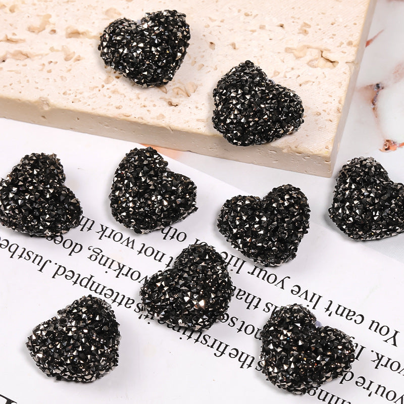 20pcs 20mm Rhinestone Heart Acrylic Beads for Jewelry Making 12