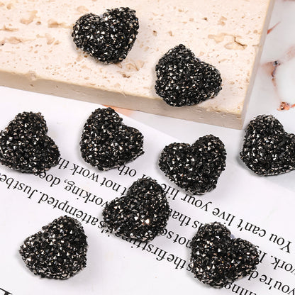 20pcs 20mm Rhinestone Heart Acrylic Beads for Jewelry Making 12