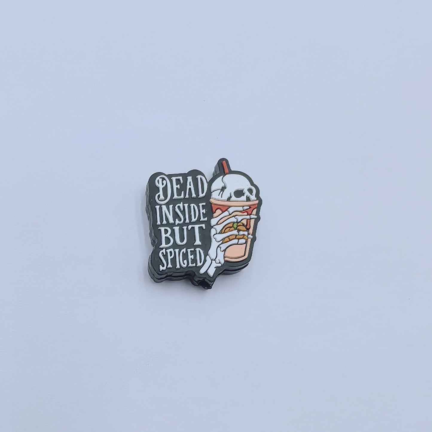 20Pcs Silicone Focal Beads Halloween Skeleton Hand Series Printed Text Design 4