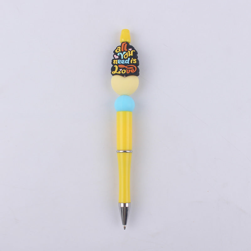 Mom Series Pattern Silicone Beaded Pens Handmade Office School Supplies 6