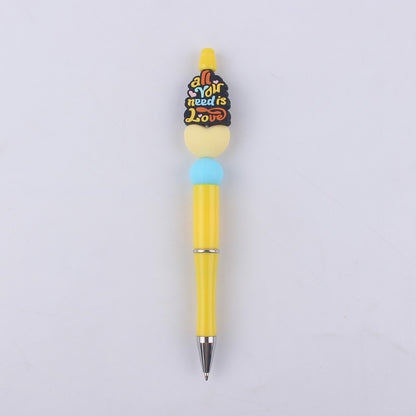 Mom Series Pattern Silicone Beaded Pens Handmade Office School Supplies 6