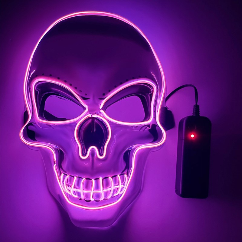 White Skull Glowing Halloween Mask Party Decoration 3