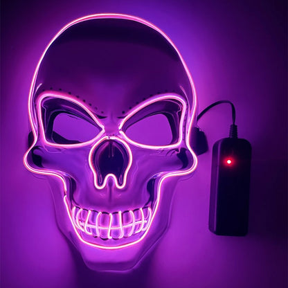 White Skull Glowing Halloween Mask Party Decoration 3