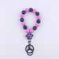 Dog Claw Silicone Bead Wristlet Keychain with Paw Charm 7