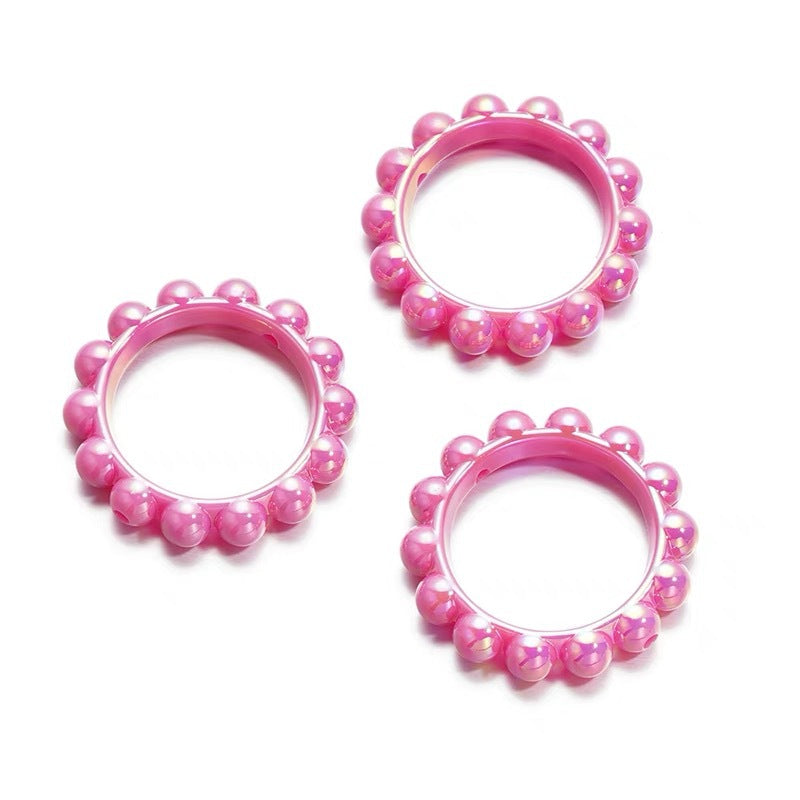 10Pcs 42mm Balsam Pear Ring Lace Acrylic Beads UV Scratch Resistant 15