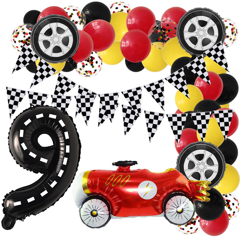 Racing Theme Classic Car Foil Balloon Set Birthday Party Decoration 13