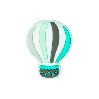 20pcs Silicone Focal Beads Hot Air Balloon Striped Design 9