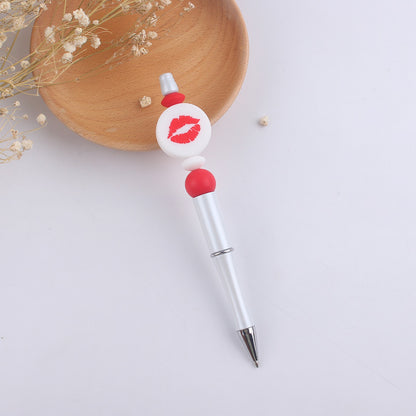 Heart Animal Silicone Beaded Pens Handmade Office School Supplies 8