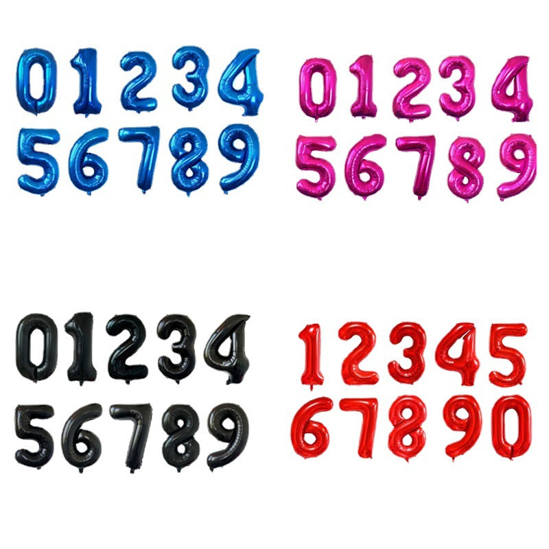 Medium Number Foil Balloons 32 Inch Aluminum 5pcs