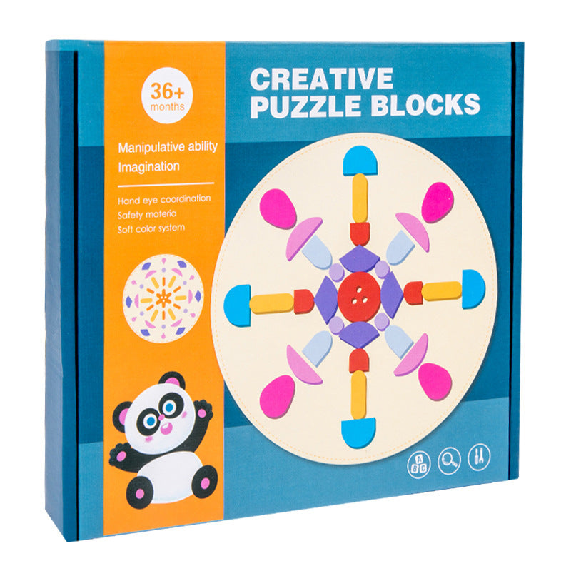 Wooden Puzzle Building Blocks Montessori Toys for Kids 5