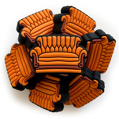 20Pcs Silicone Focal Beads Sofa Orange Cushioned Design 3