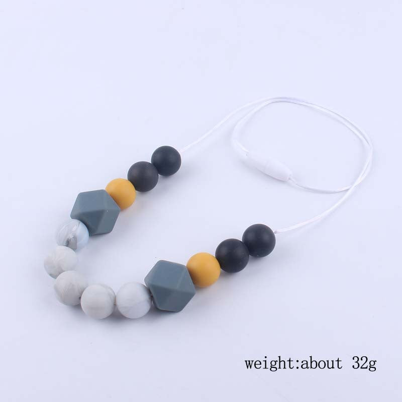 Silicone Bead Necklace Octagonal Beads and Round Beads 5