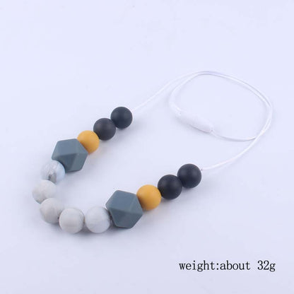 Silicone Bead Necklace Octagonal Beads and Round Beads 5