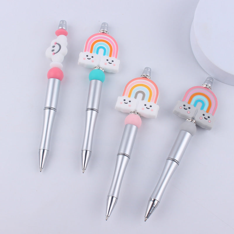 Rainbow Cloud Silicone Beaded Pens Handmade Office School Supplies 2