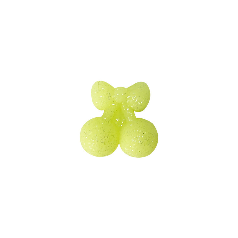 20Pcs Silicone 3D Focal Beads Cherry Glitter Solid Glow In The Dark 9