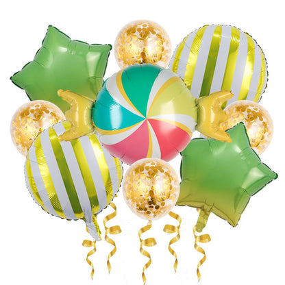 Birthday Crown Foil Balloon Set Party Decoration 9pcs 14