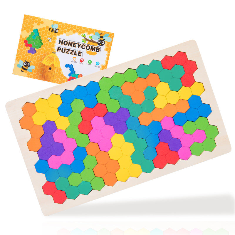 Wooden Honeycomb Puzzle Montessori Toys Educational Toy