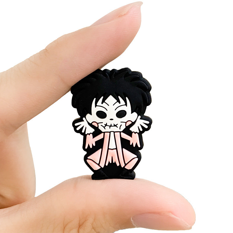 20pcs Silicone Focal Beads Clown Character Sitting Pose 4