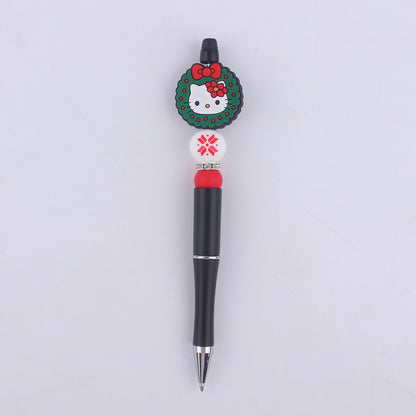 Christmas Silicone Beaded Pens Santa Claus Snowman Tree Holiday Gift 14