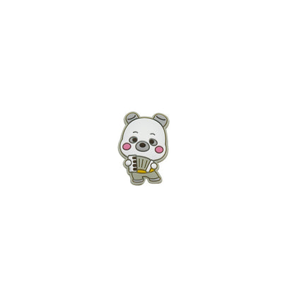 Silicone Focal Beads Cartoon Panda Playing Accordion Front Facing 10