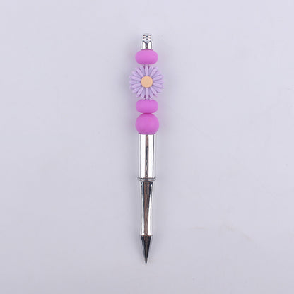 Daisy Flower Silicone Beaded Pens Colorful Handmade Gift 8