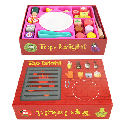 Wooden Barbecue Beaded Box Montessori Toys for Kids 4