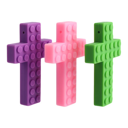 Silicone Cross Teething Necklace Sensory Fidget Toy 3 Pack 5