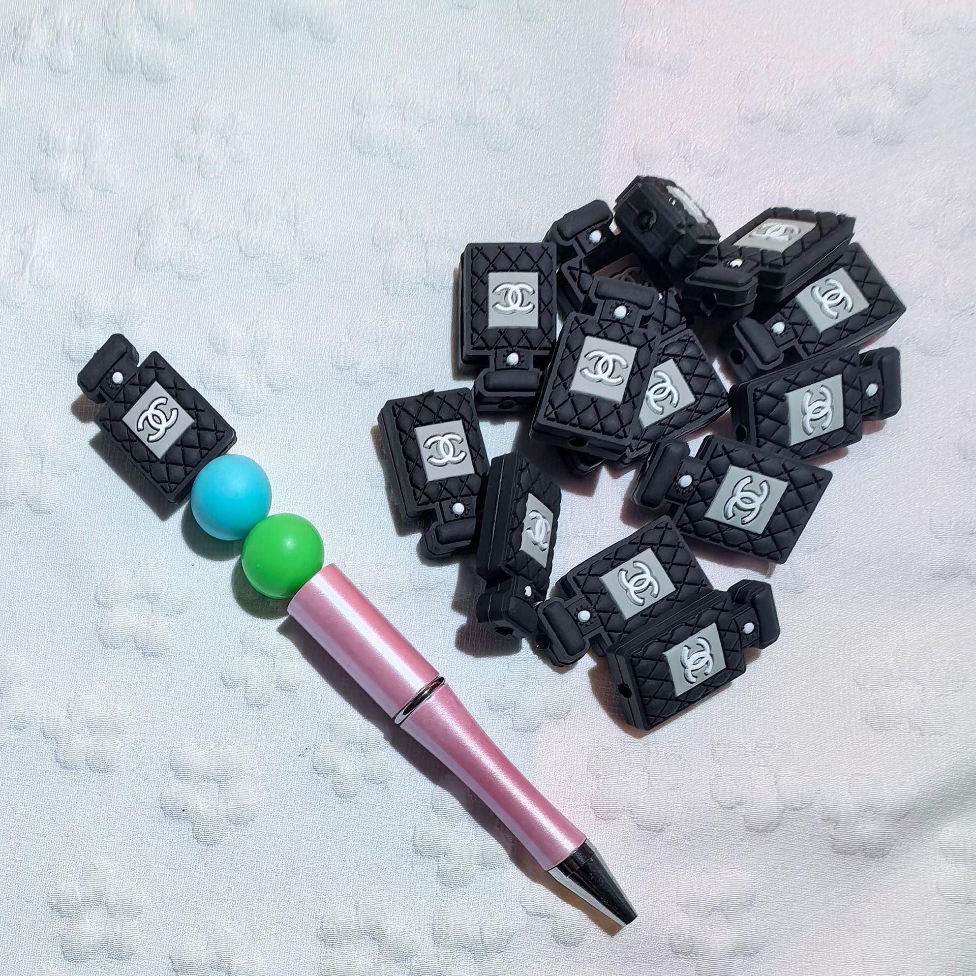20Pcs Silicone Focal Beads Perfume Bottle Three Color Design 2