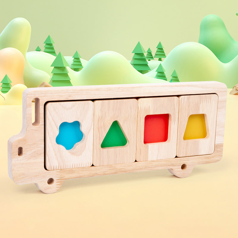 Wooden Geometric Montessori Toys Shape Sorter for Toddlers 2