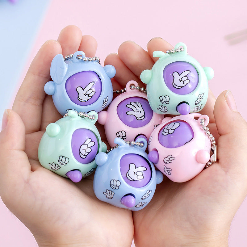 Guessing Egg Rock Paper Scissors Wind Up Toy Keychain 1pc 2