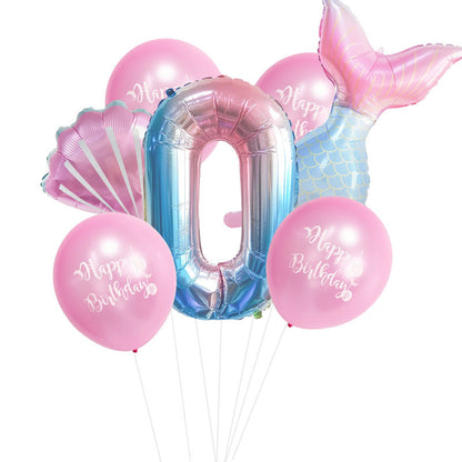 Mermaid Foil Balloon Set Birthday Party Decoration 23