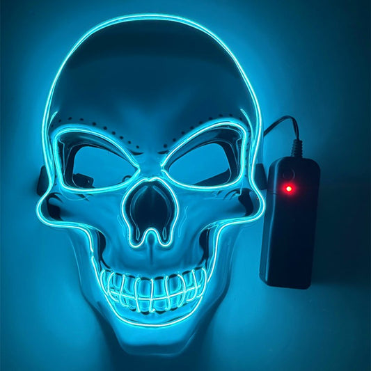 White Skull Glowing Halloween Mask Party Decoration
