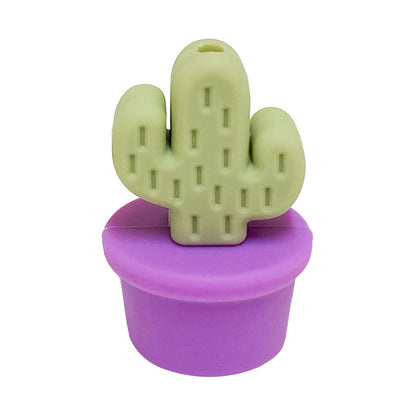20Pcs Silicone 3D Focal Beads Flowerpot Cactus Fleshy with Colorful Pots 21